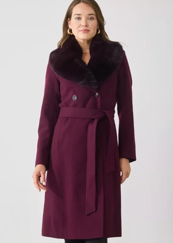 Bordó kabát s odnímatelným límcem, Anna Field, 3 264 Kč
