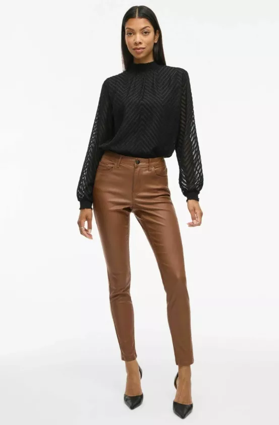 Skinny koženkové kalhoty, VILA, 979 Kč