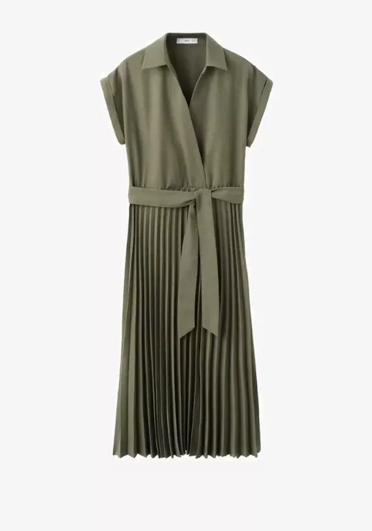 Zavinovací šaty s plisovanou sukní, Mango, 1 399 Kč