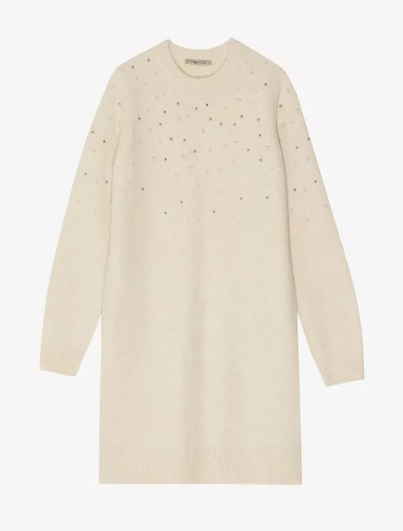 Pletené šaty zdobené perlami, Anna Field, 570 Kč