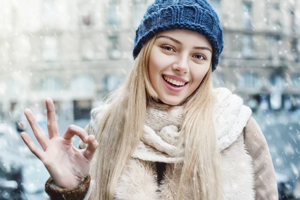 krásná žena v zimě