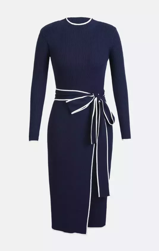 Tmavě modré šaty s mašlí, Anna Field, 912 Kč