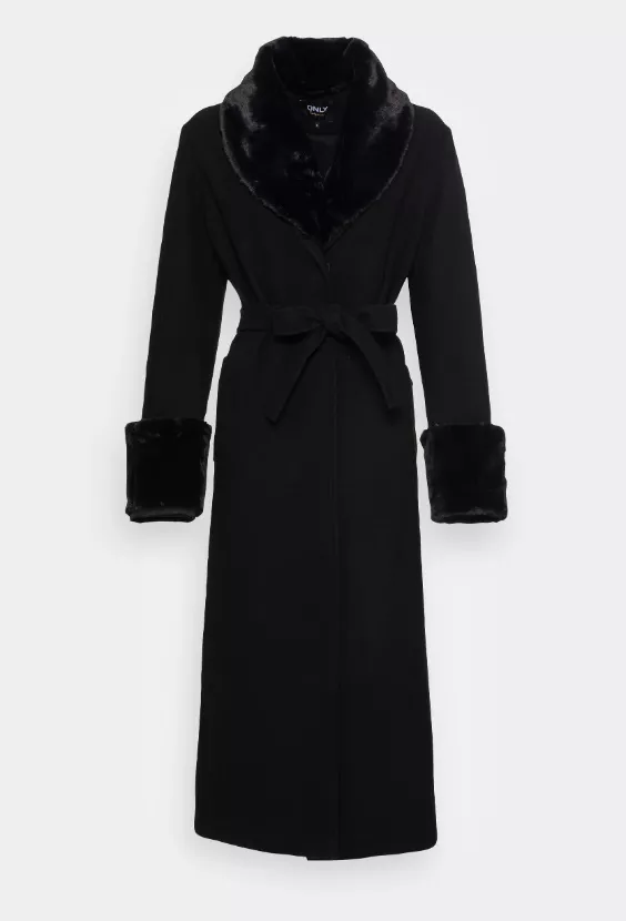Elegantní kabát s kožešinou, ONLY, 1 920 Kč