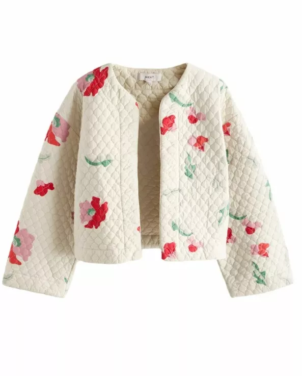 Prošívaná bunda s květy, Next, 1 430 Kč