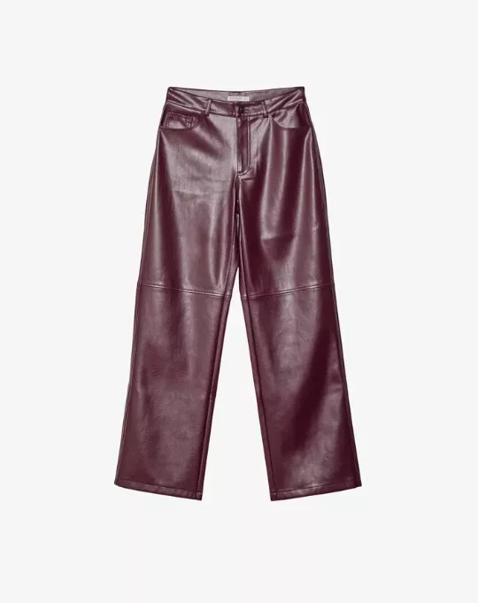 Bordó koženkové kalhoty, 699 Kč