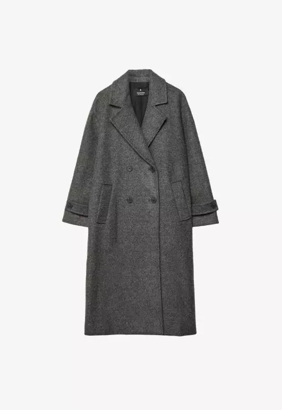 Klasický šedý kabát, Stradivarius, 1 119 Kč