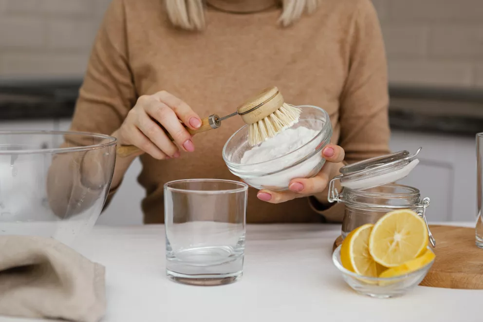 žena s jedlou sodou