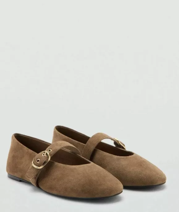 Semišové baleríny, Mango, 1 399 Kč