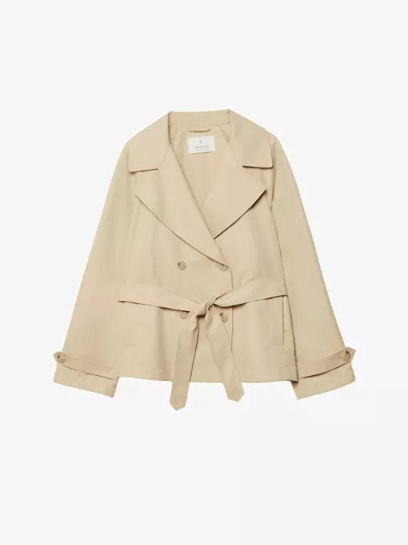 Béžový trenčkot, Stradivarius, 799 Kč