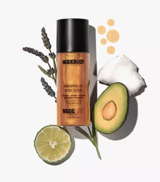 Hydratační tělový olej s efektem lehkého opálení, Nudestix, 729 Kč