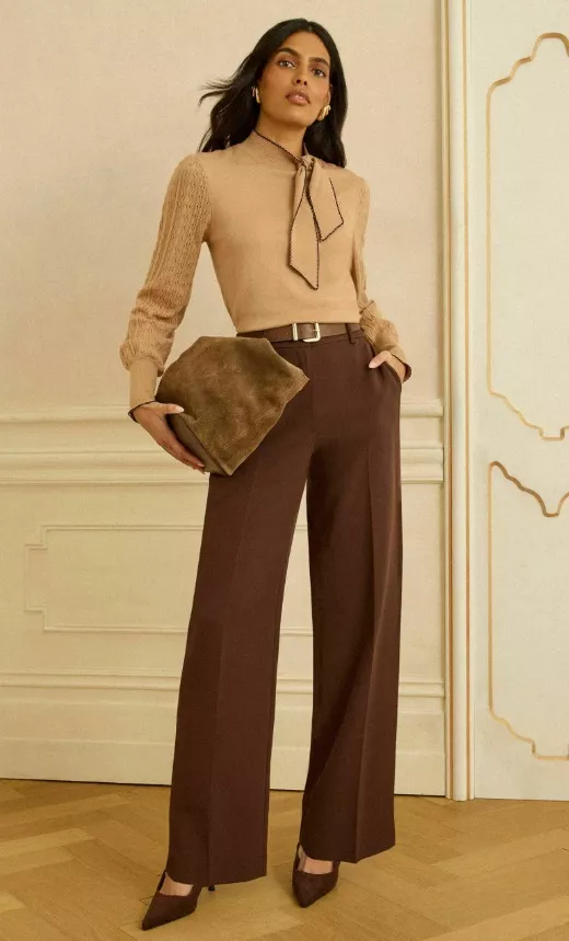 Hnědé kalhoty s puky, Love & Roses, 1 825 Kč