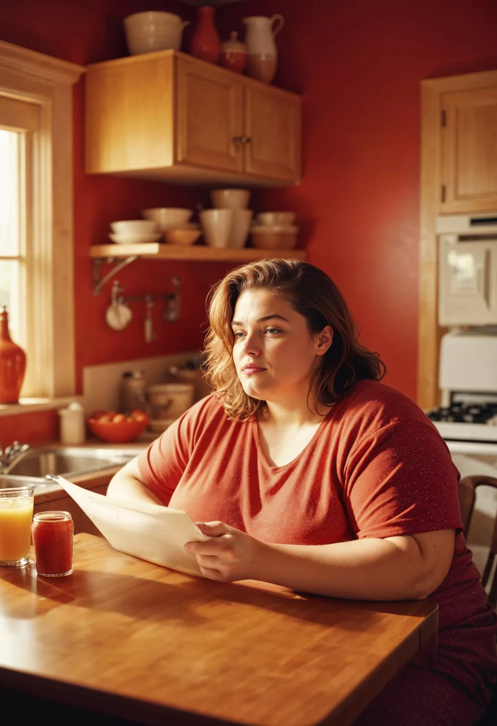 žena, smutek, nadváha, problémy, láska