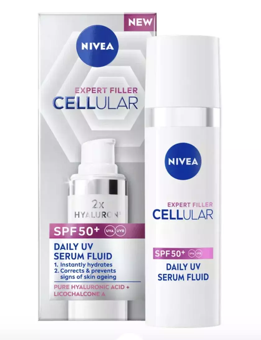 <p><strong>NIVEA&nbsp;Denní UV Sérum Fluid&nbsp;Cellular&nbsp;Filler&nbsp;SPF 50+, 500 Kč</strong></p>

<p>Chraňte svou pleť proti předčasnému stárnutí způsobenému sluncem a dopřejte jí pořádnou dávku&nbsp;hydratace den co den.</p>
