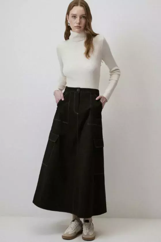 Denimová sukně s kapsami, Touché Privé, 1 454 Kč