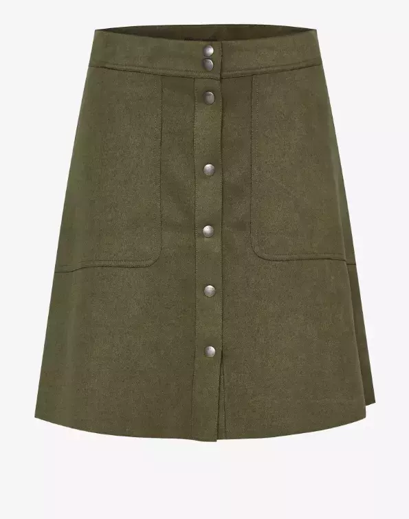 Mechově zelená sukně s kapsami, Oxmo, 710 Kč