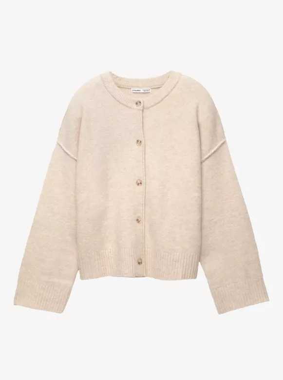 Béžový kardigan, PULL&BEAR, 699 Kč