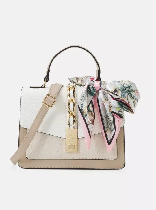 Krémová kabelka s šátkem, ALDO, 1 390 Kč