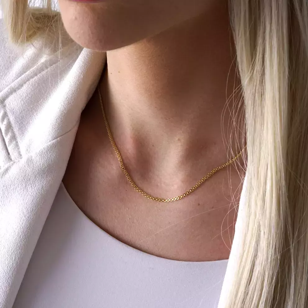 Řetízek vzoru Bismark, žluté zlato 14K