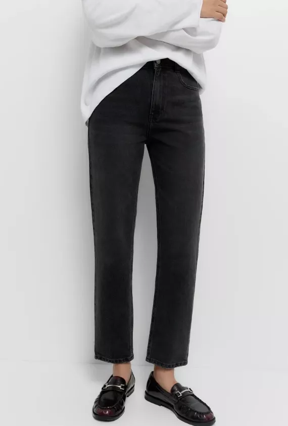 Tmavé džíny s vysokým pasem, PULL&BEAR, 699 Kč