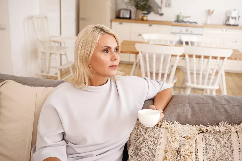 žena, smutek, problémy, rodina