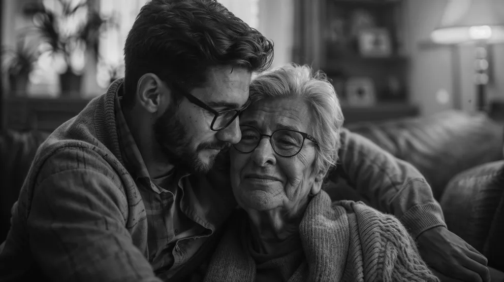 muž, žena, máma, syn, pomoc, problémy