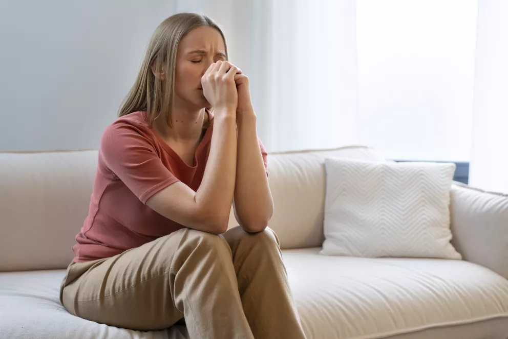 žena, smutek, problémy, pláč