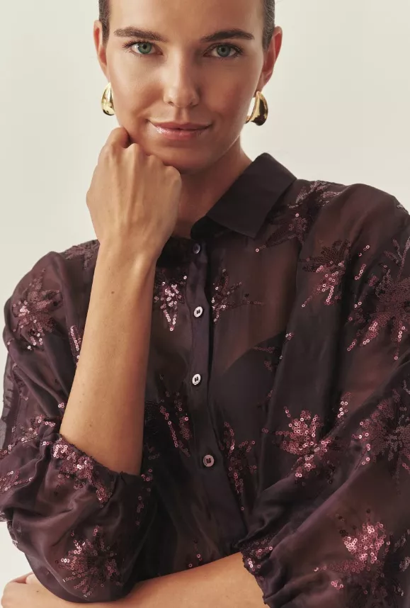 Bordó metalická halenka, TATUUM, 1 799 Kč