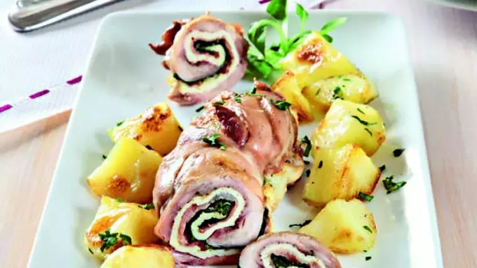 Rodinný oběd: Kuřecí roláda se špenátem