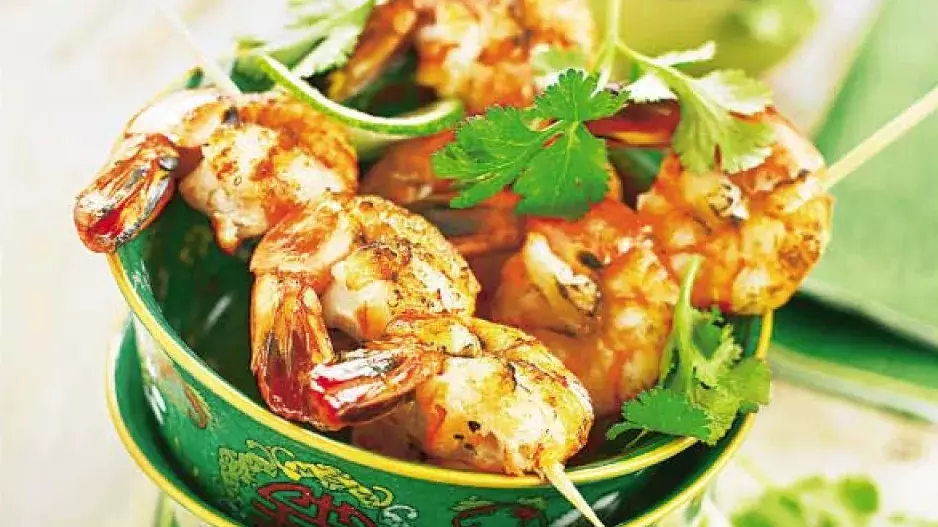 Chuť exotiky: Krevetové špízy s koriandrem a zázvorem