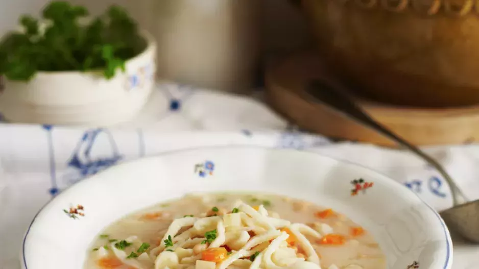 Slovácká specialita: Fazolová lokšová polévka