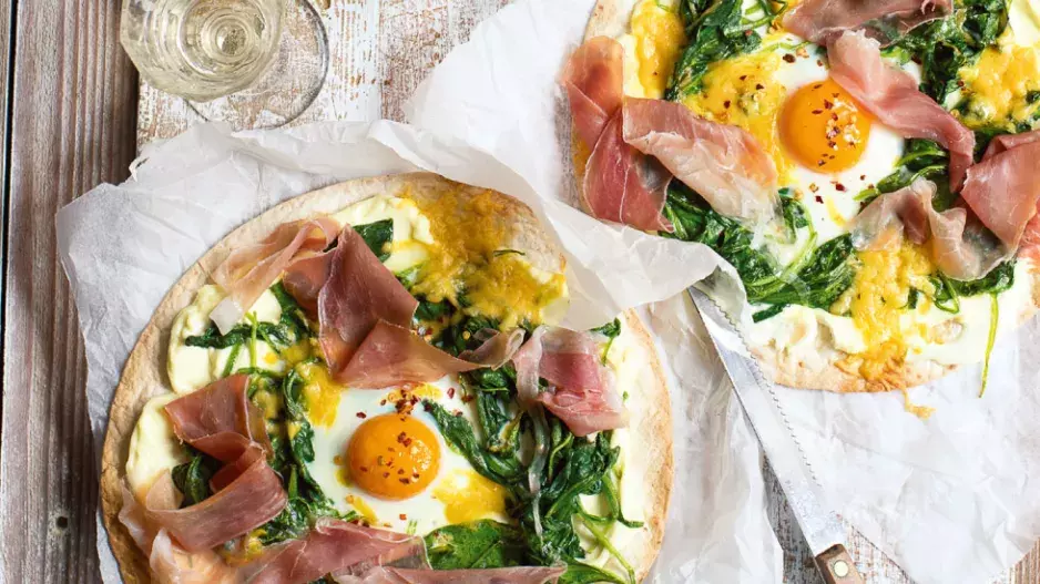 Blesková špenátová pizza