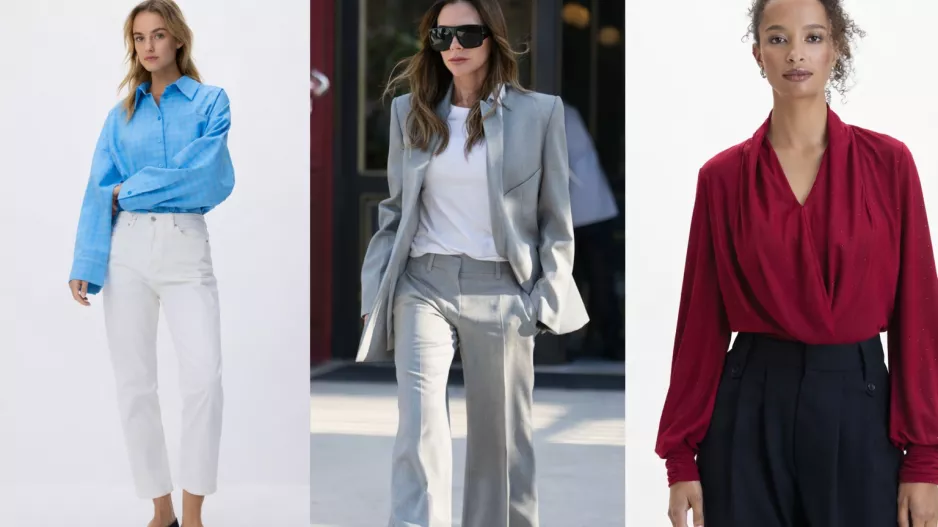 Ikona Victoria Beckham nosí halenky a košile podle nejnovější módy. Trend z 80. let slaví návrat a v roce 2026 bude naprostým módním hitem